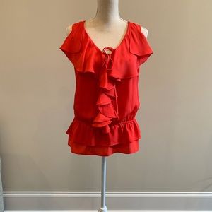 Ruffled Orange Blouse